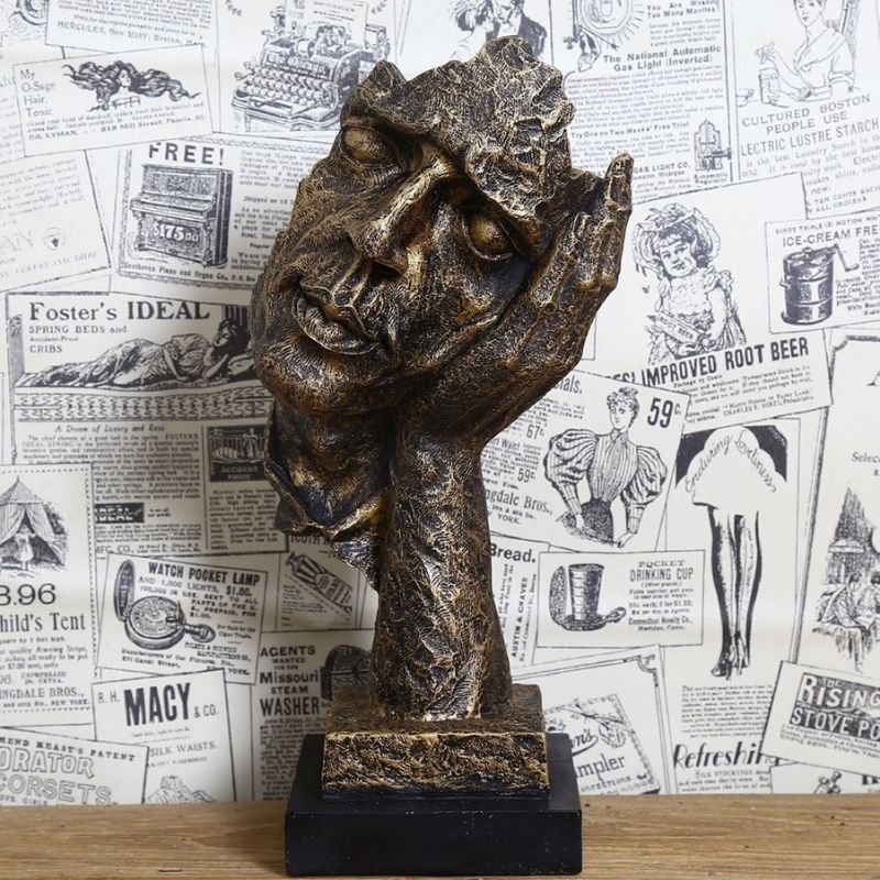 Statue Visage d’Homme en Bronze — Édition Signature