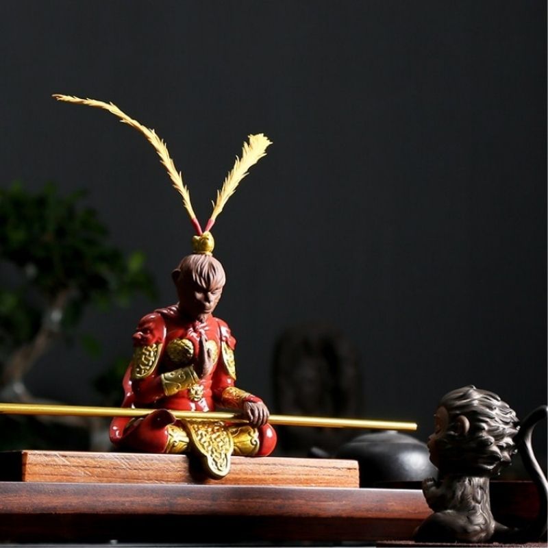 Statue du Singe – Sagesse Rouge