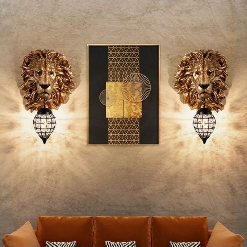 Statue Lion d’or – Décoration Premium