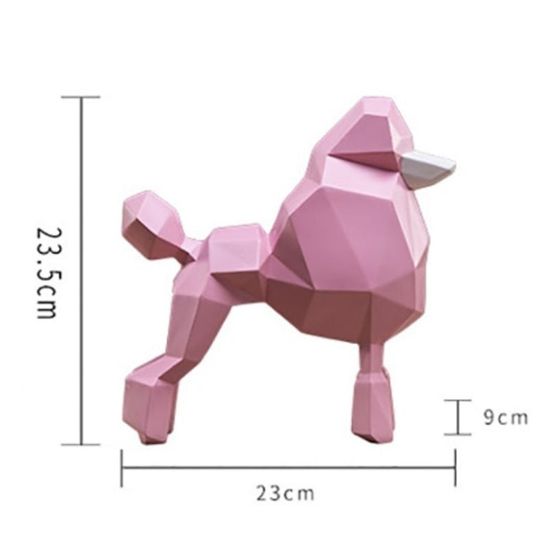 Statue Origami Caniche Rose — Édition Signature