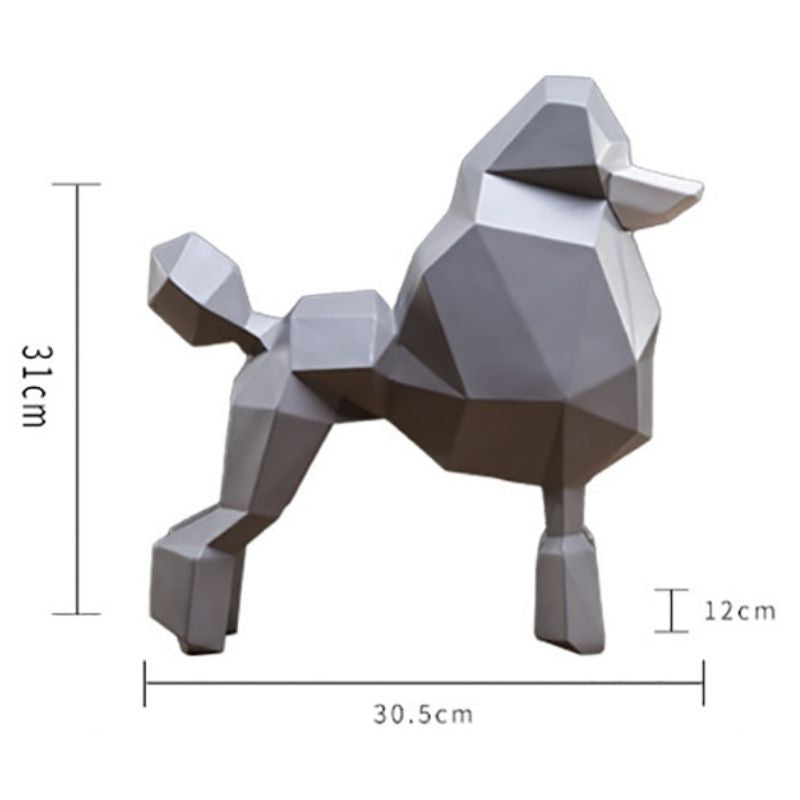 Statue Origami Caniche – Édition Signature