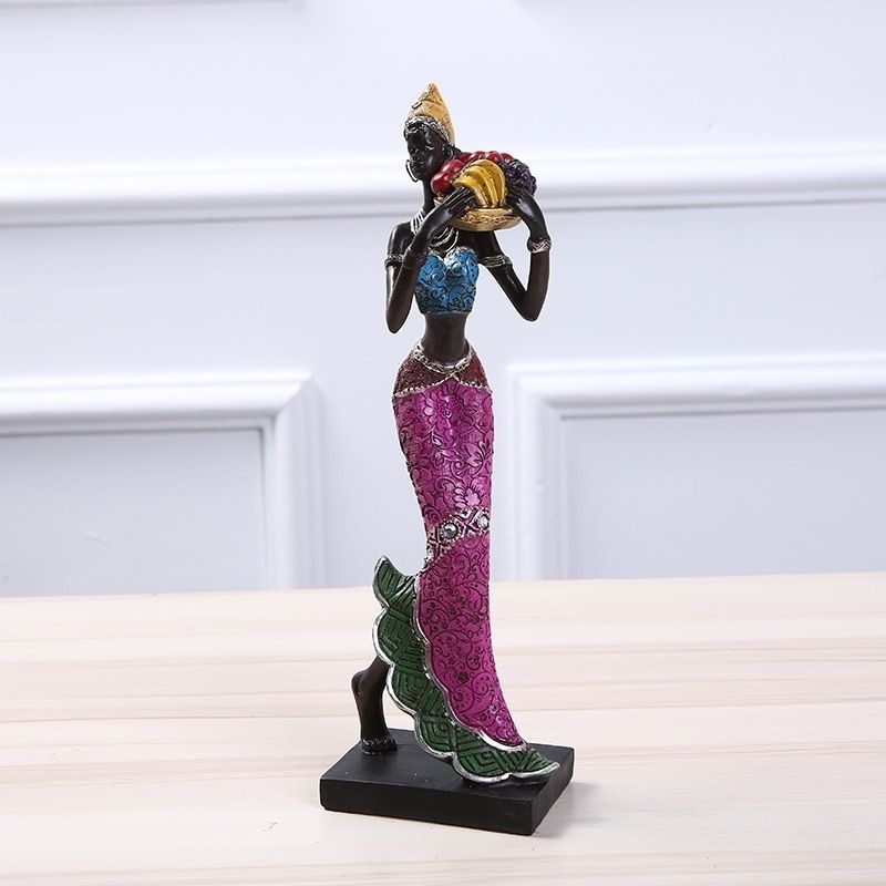 Statue Femme Africaine Rose — Édition Signature