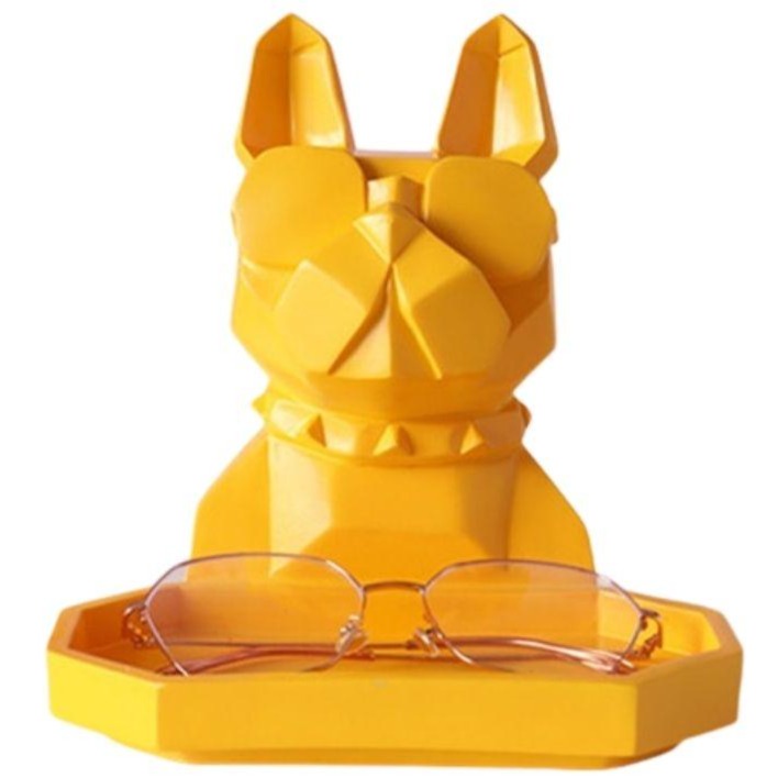 statue-chien-bouledogue-jaune