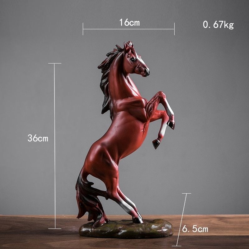 Statue Cheval en L’Air — Marron