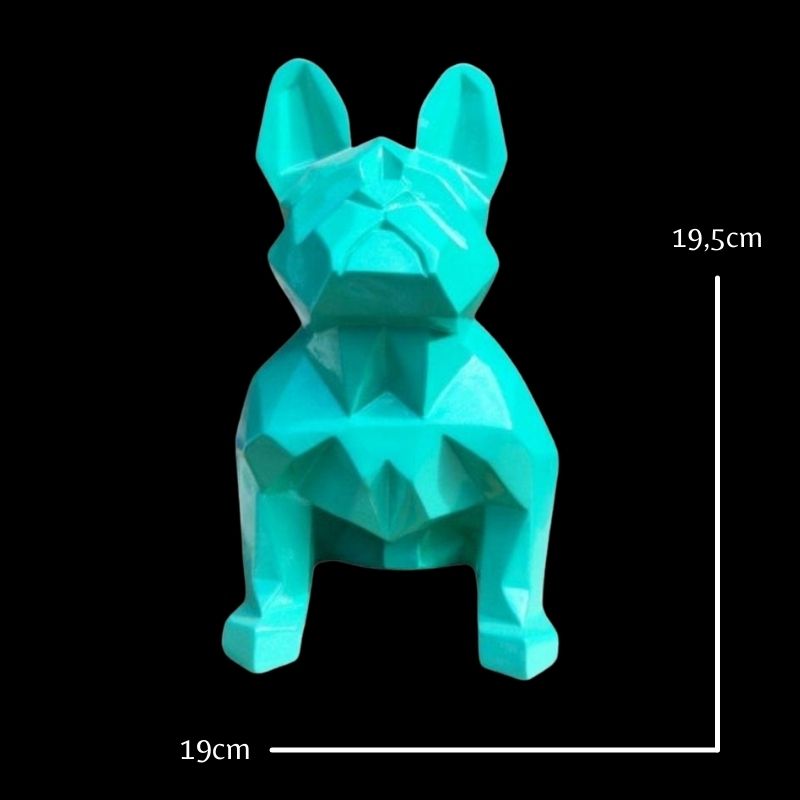 Statue Bouledogue Origami Colorée