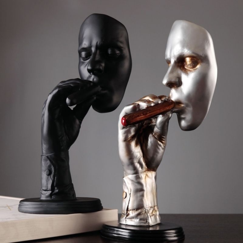 Statue Homme au Cigare Noir — Edition Prestige