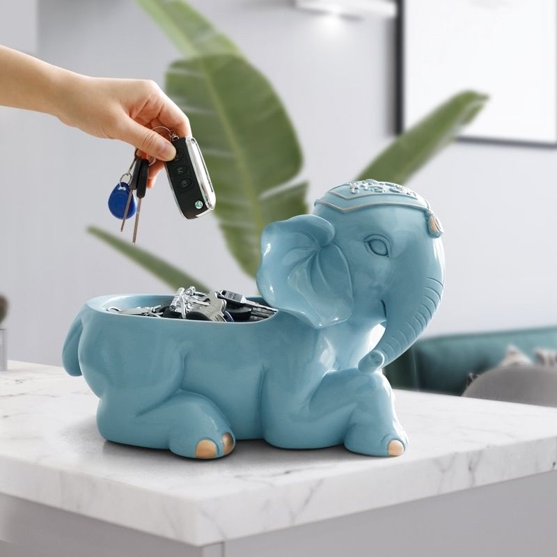 Statue de l'Éléphant Indien Coloré — Édition Signature