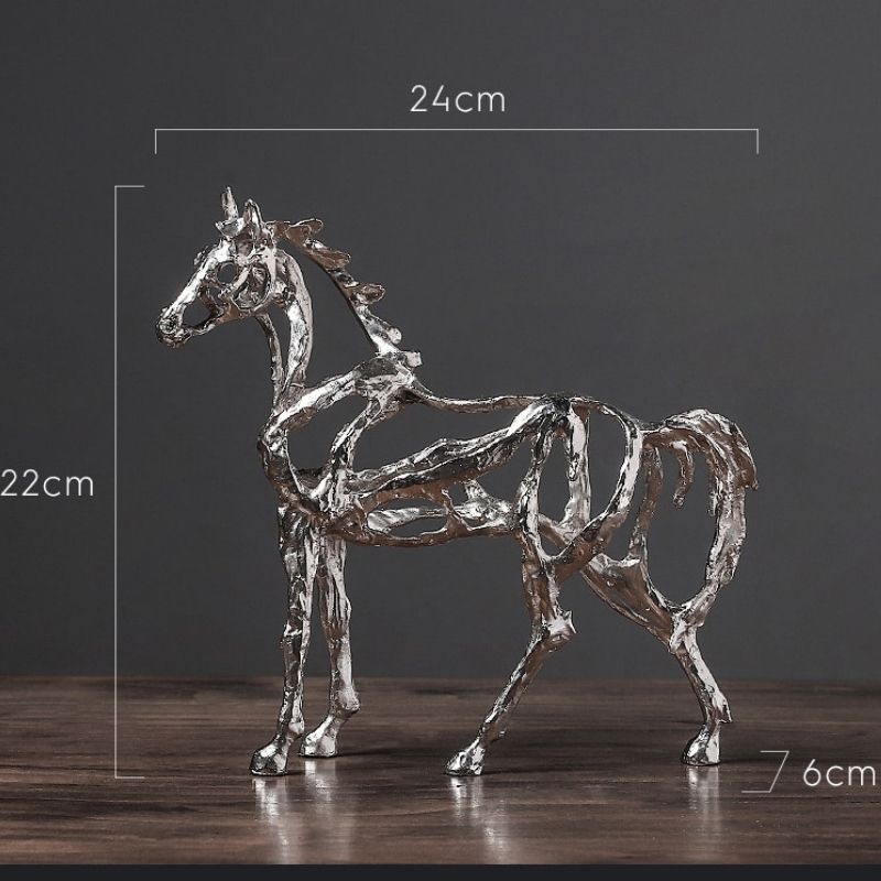 Statue de Cheval Argenté