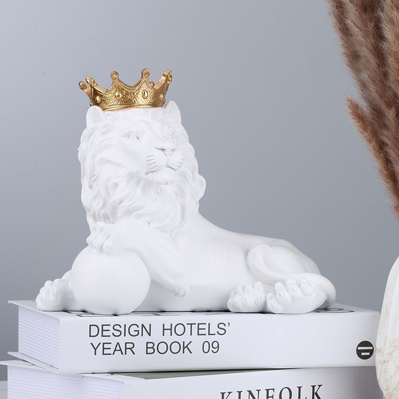 Statue Lion Blanc Assis - Édition Prestige