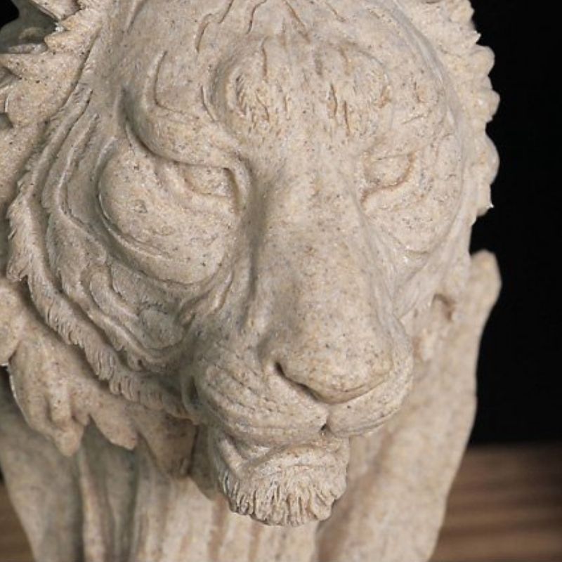 Statue Lion Effet Pierre – Edition Signature