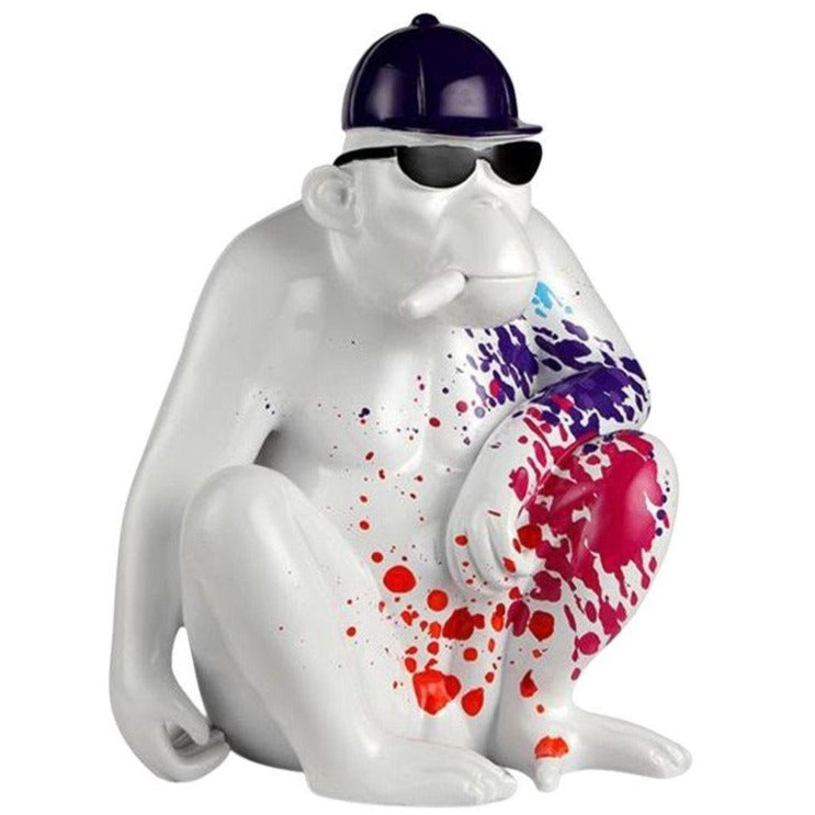 statue-singe-moderne-blanc