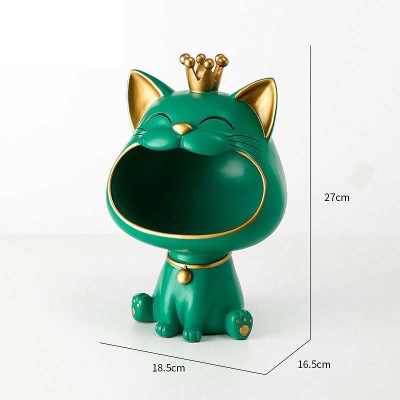 Statue Chat Vert — Édition Signature