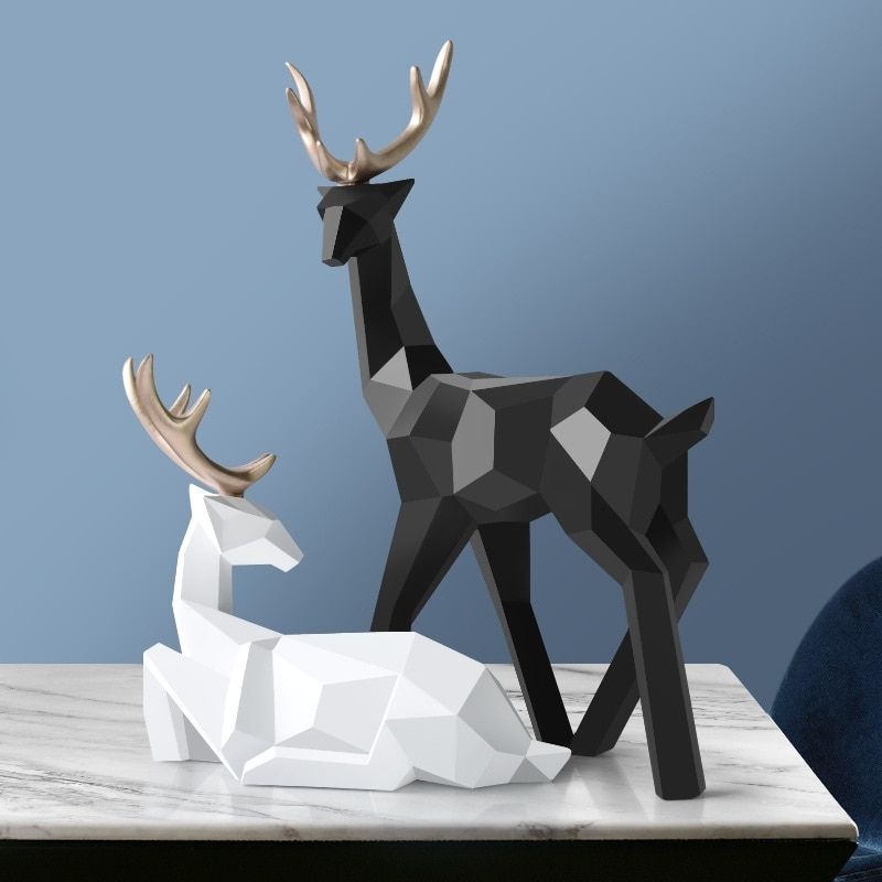 Statue Origami Cerf Blanc – Signature