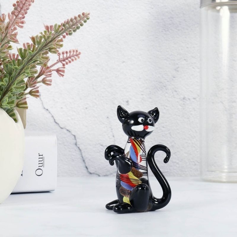 Statue Chat en Verre — Édition Luxe