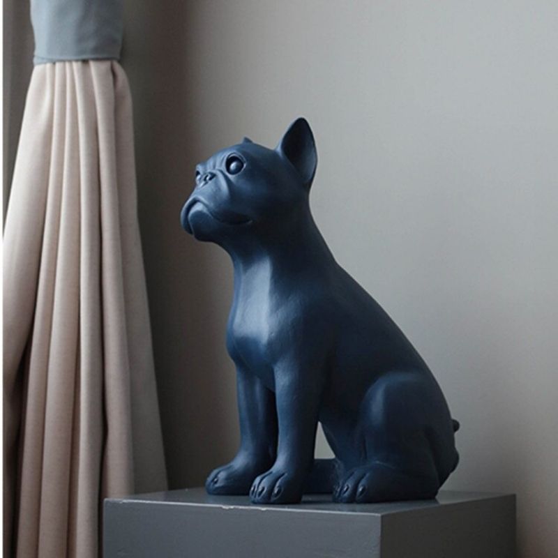 Bouledogue Français: Statue Bleue