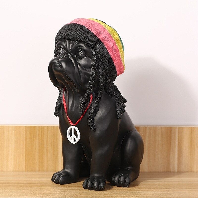 Statue Bouledogue Rasta – Édition Collector