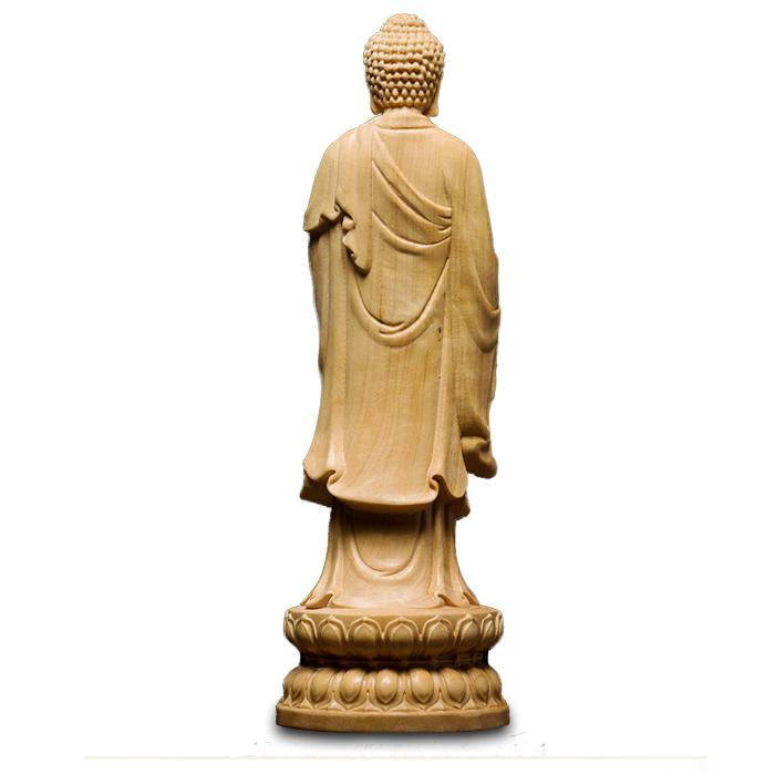 Statue Bouddha Debout en Bois — Collection Signature