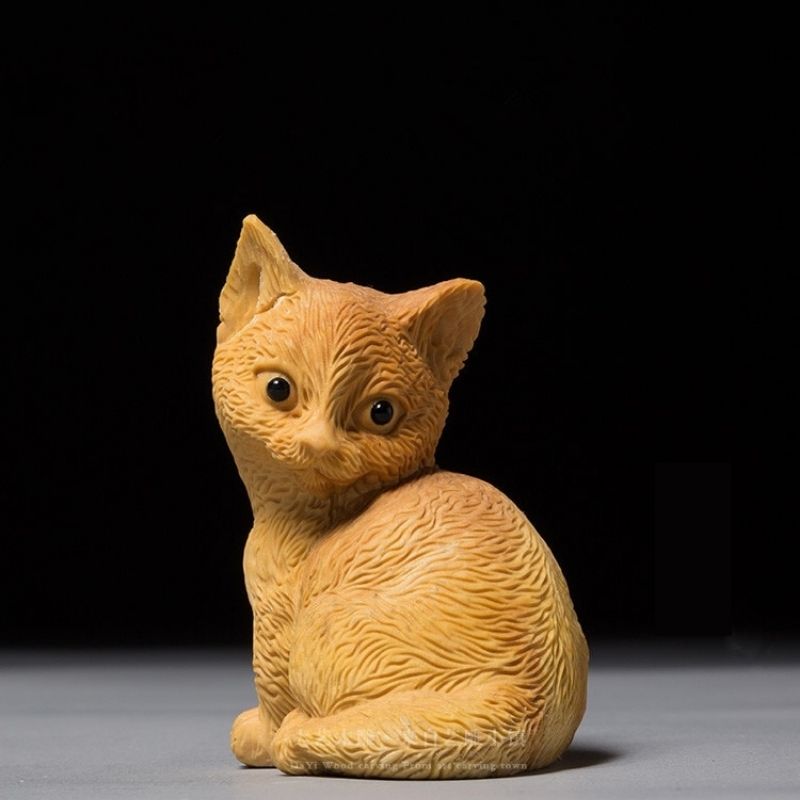 Statue en Bois - Chat