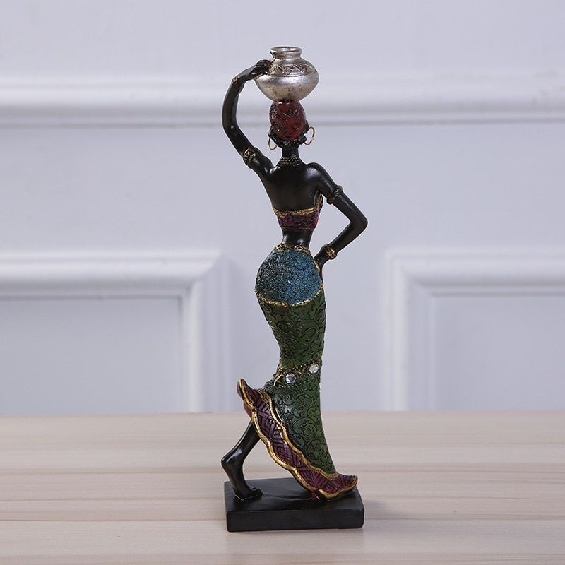 Statue Femme Africaine Multicolore — Édition Signature