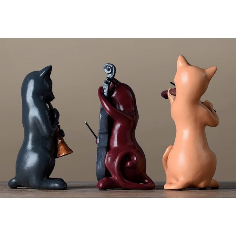 Statue Chat Musicien — Signature