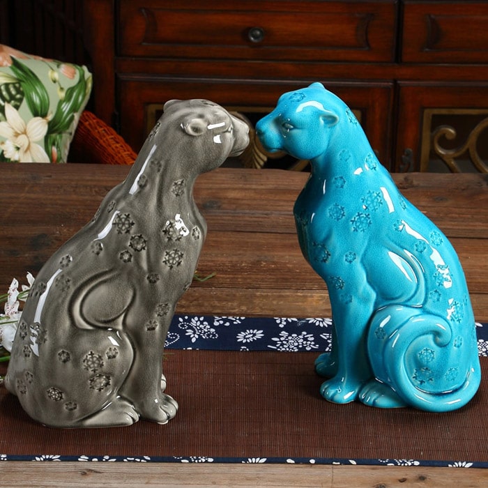 Statue Panthère Porcelaine — Édition Prestige