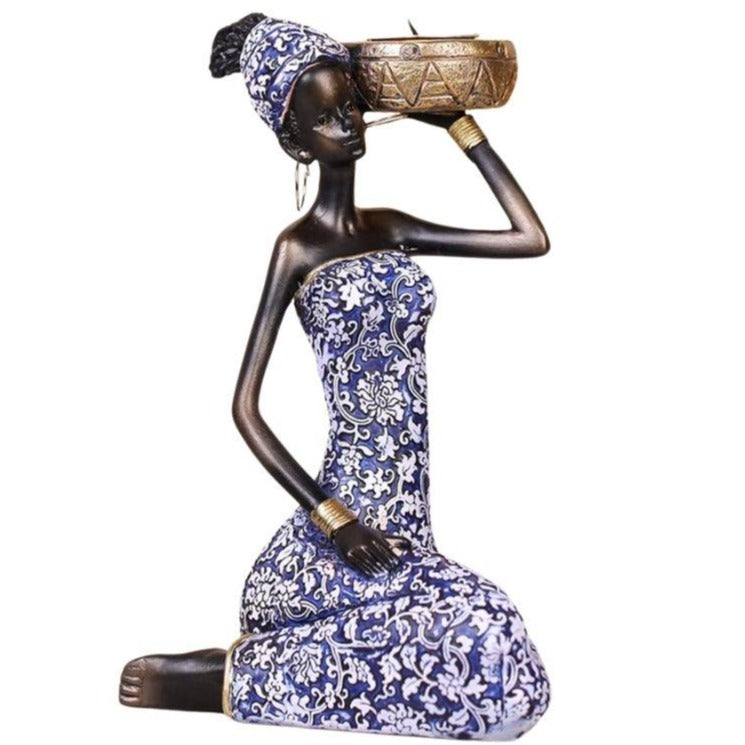 statue-femme-africaine-bleue