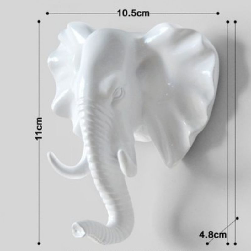 Statue Éléphant Moderne Blanc — Édition Signature