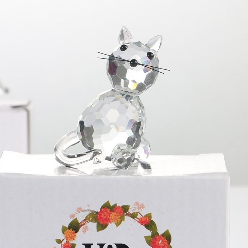 Statue Chat Cristal Signature