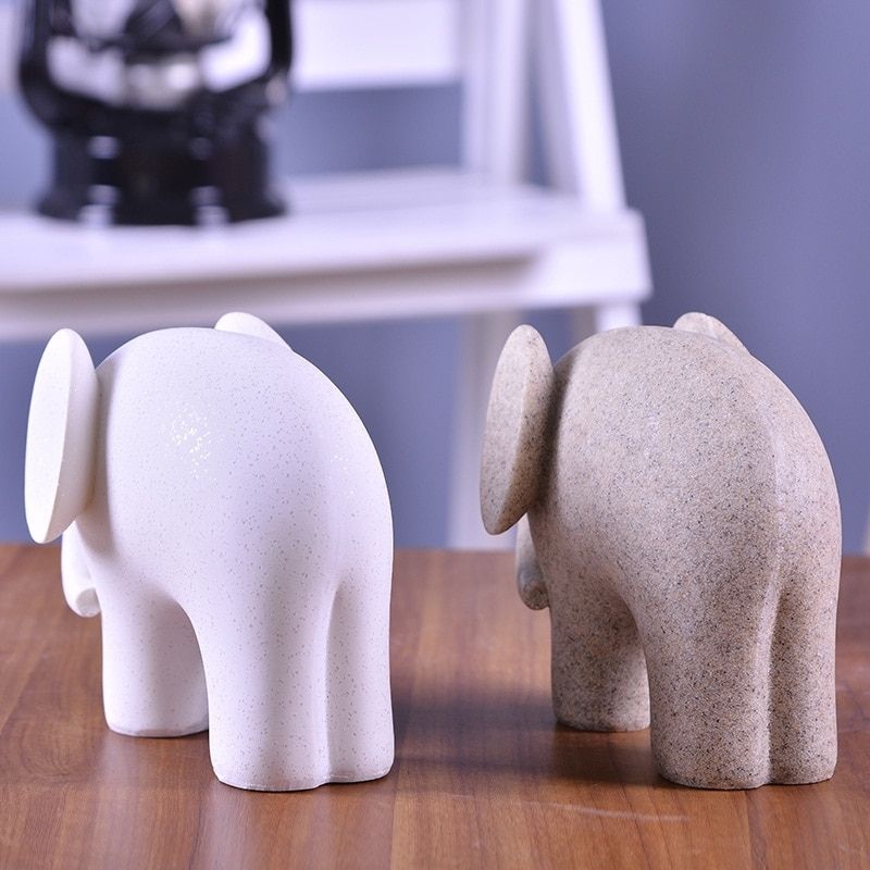 Statue Éléphant Déco Blanc - Collection Signature