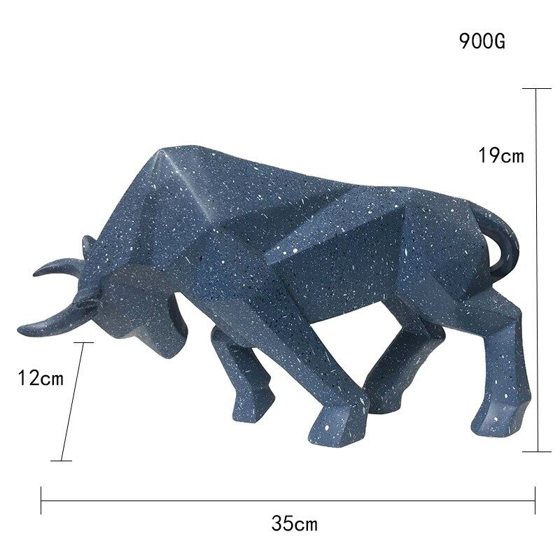 Origami Taureau Bleu - Statue d'Art Signature