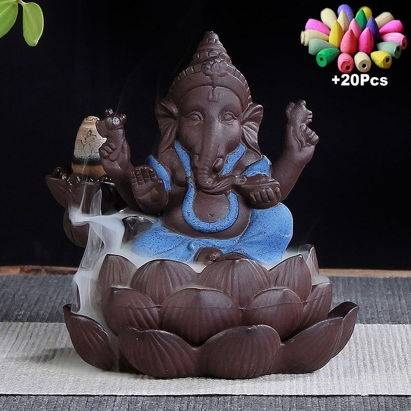 Statue Ganesh Bleu - Collection Inde Premium