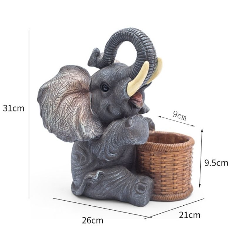 Statue Éléphant Porte-Pot de Fleurs – Déco Jardin Premium