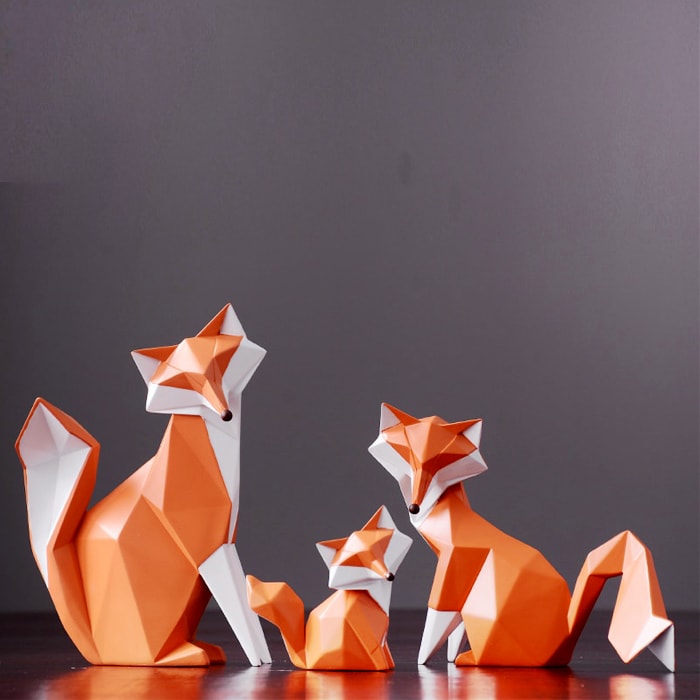 Statue Origami : Renard Family