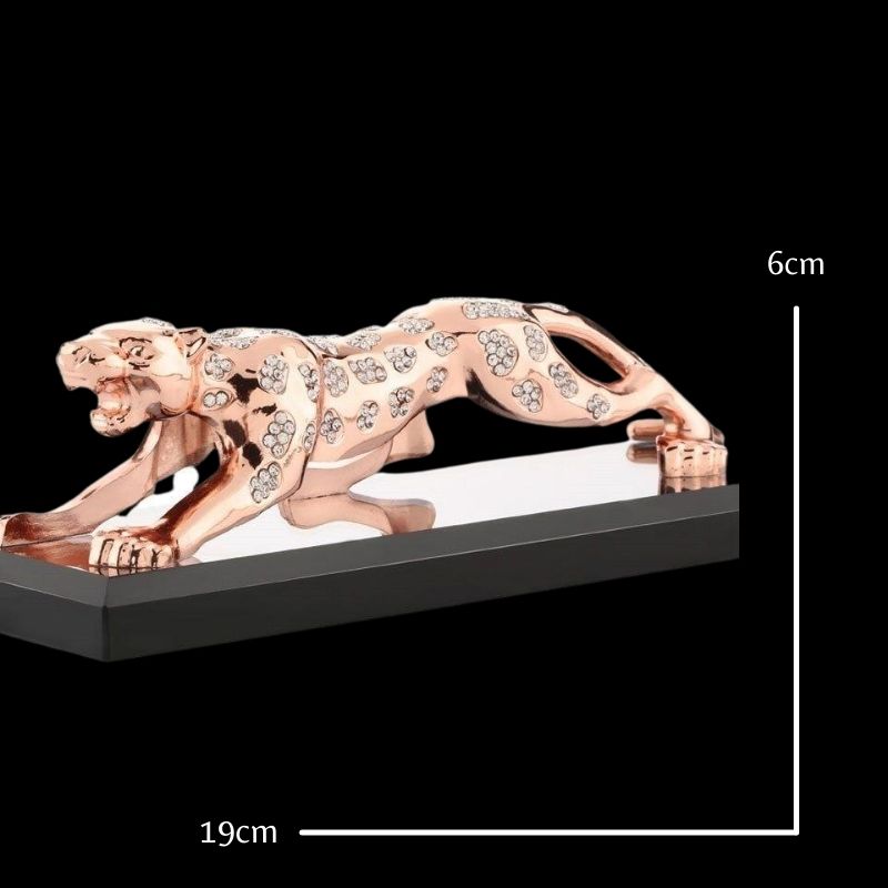 Statue Panthère Strass Rose — Édition Prestige