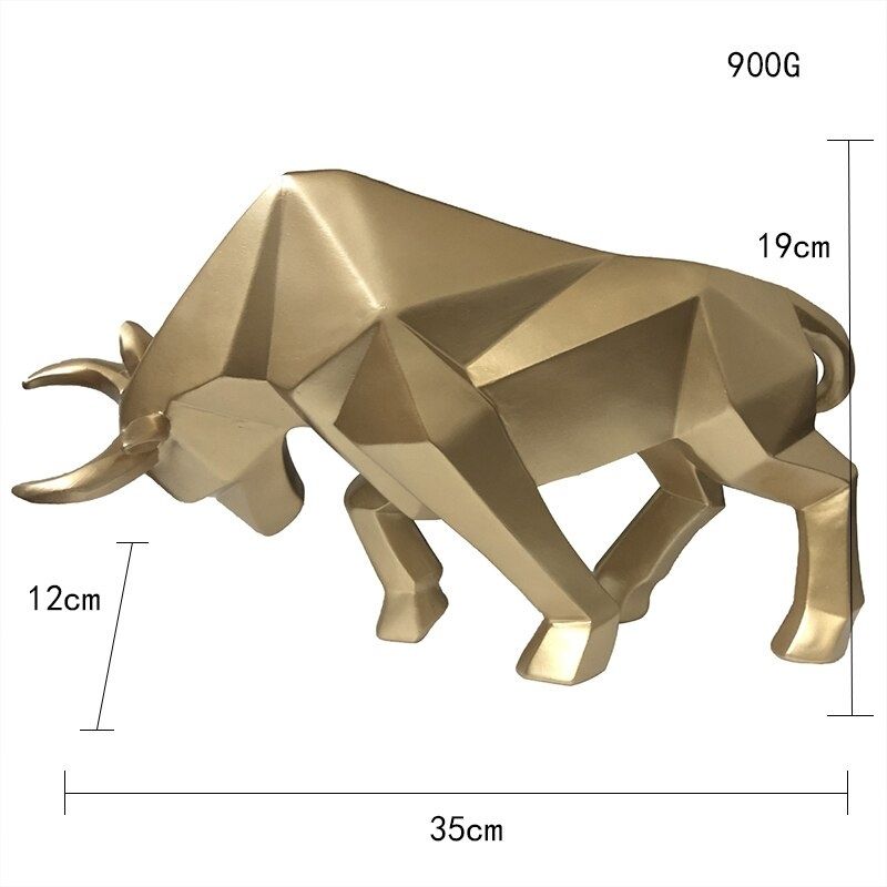 Statue Origami Taureau Or — Édition Signature