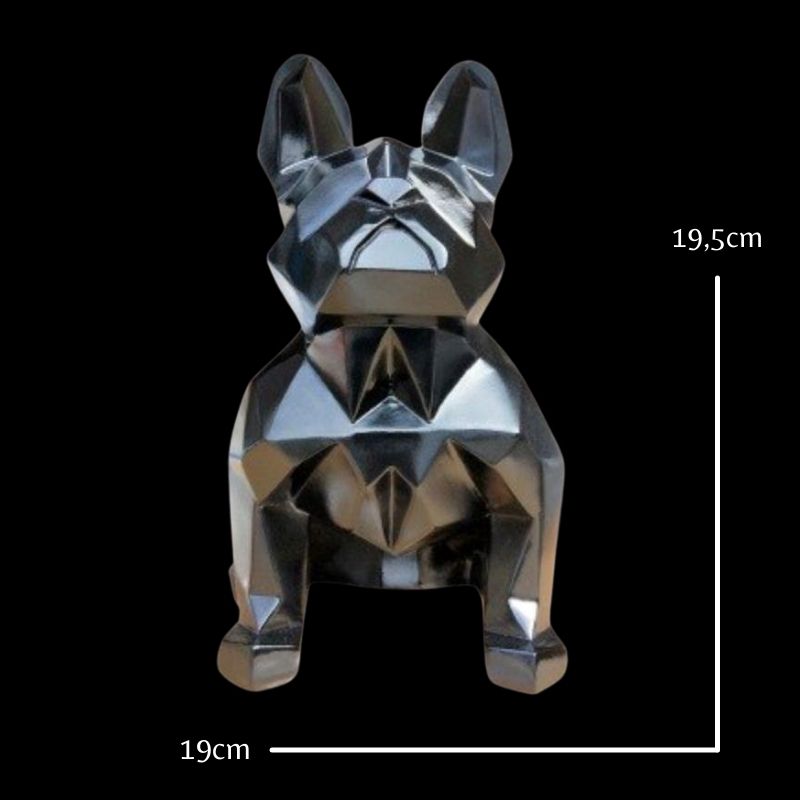 Statue Bouledogue Origami Noire