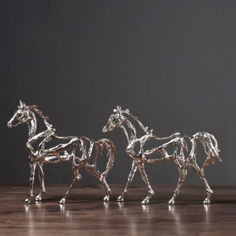 Statue Cheval Argent – Édition Prestige