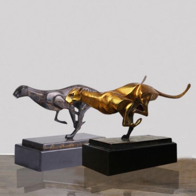 Statue Panthère Design Marron - Édition Signature