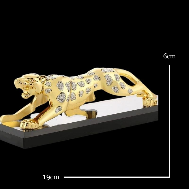 Panthère Dorée Strass – Statue Signature