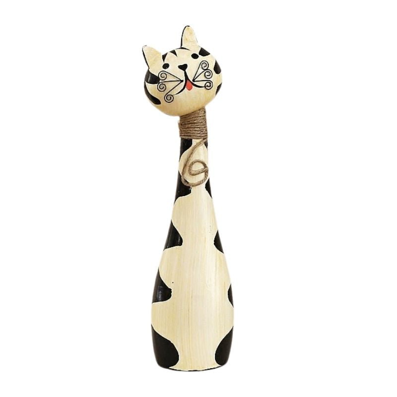 Statue Chat en Bois – Décoration Premium