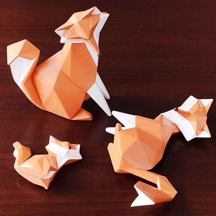 Statue Origami : Renard Family