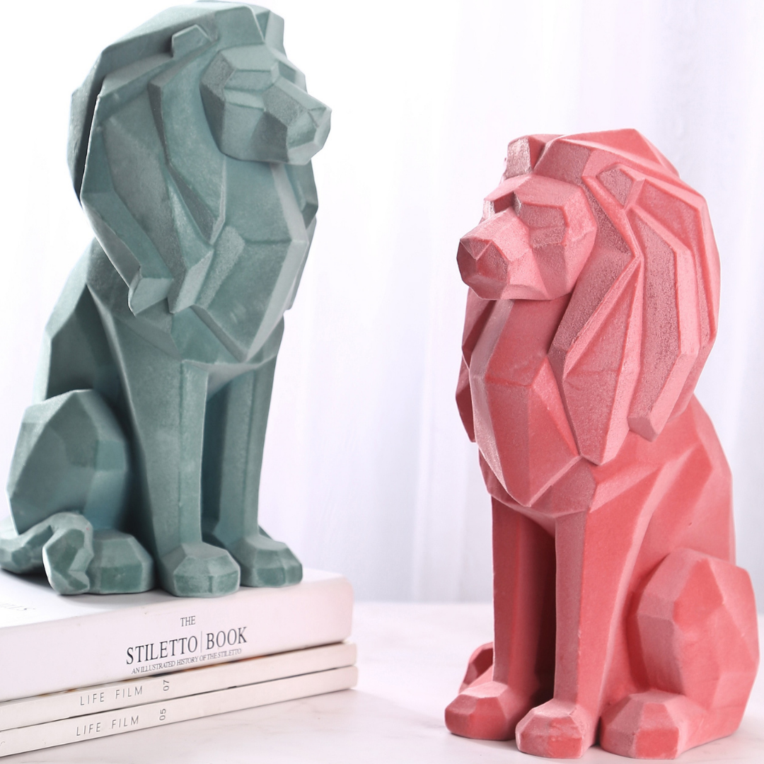 LéoArt Statue Lion en Résine Colorée
