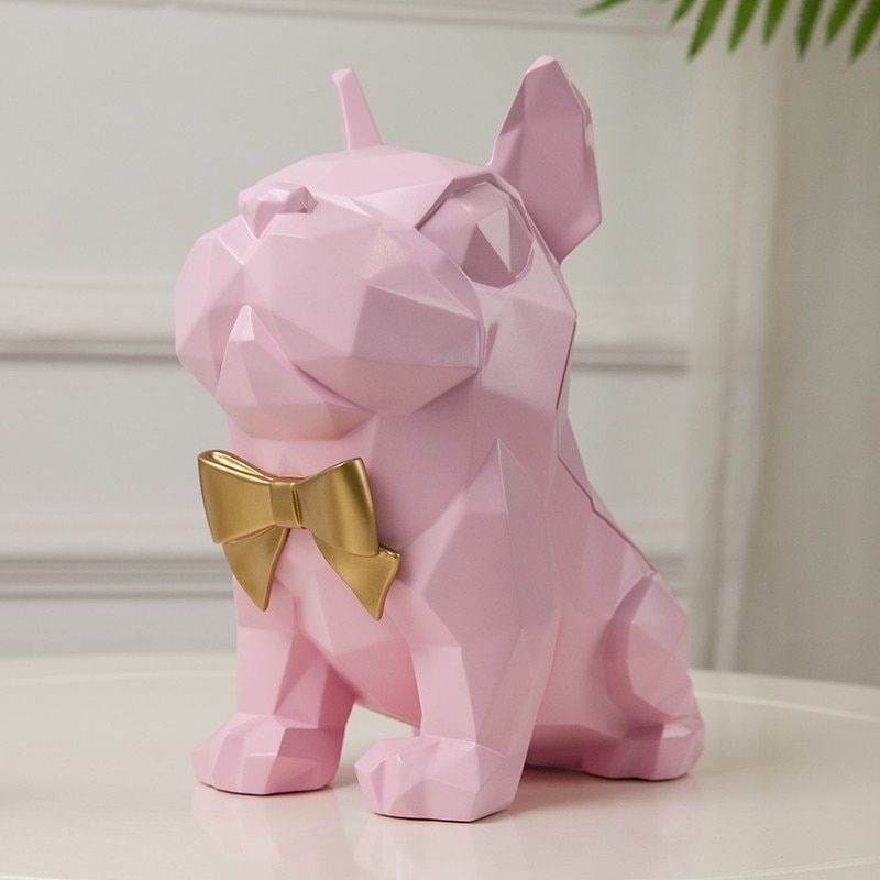 Statue Bouledogue Français Rose — Édition Signature