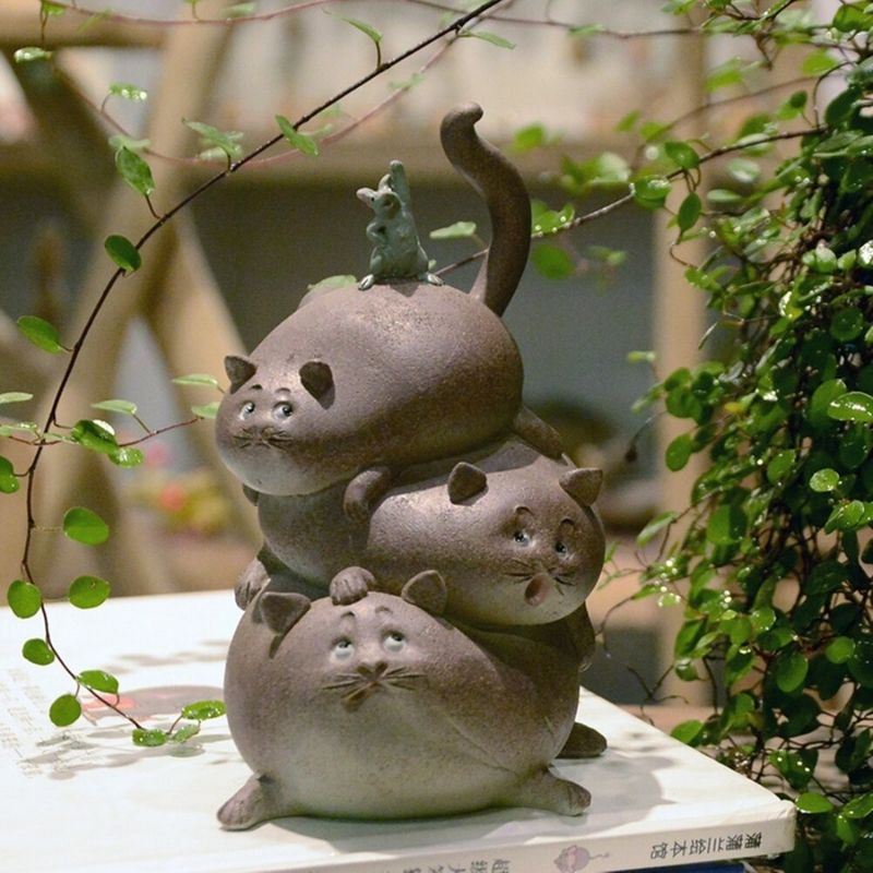 Statue – Lot De 3 Chats