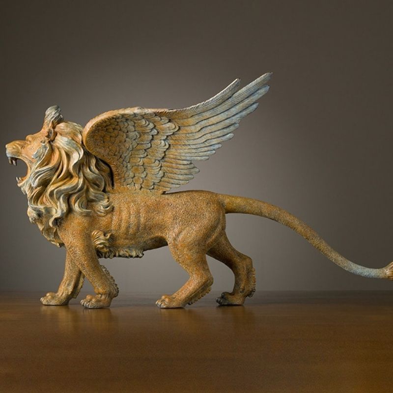 Statue Lion Ailé – Collection Signature