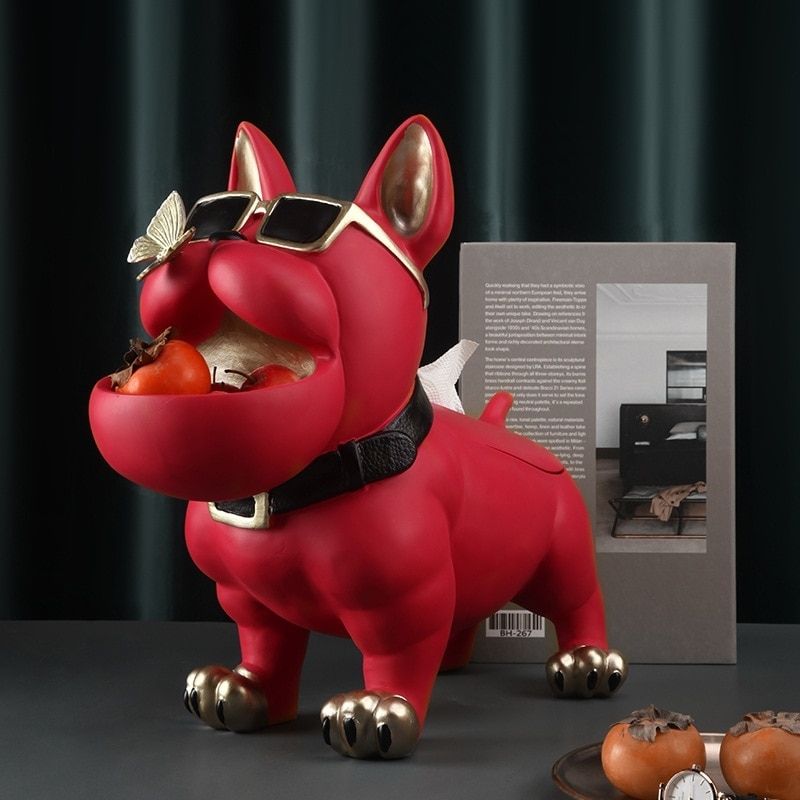 Statue Bouledogue Rouge - Déco Signature