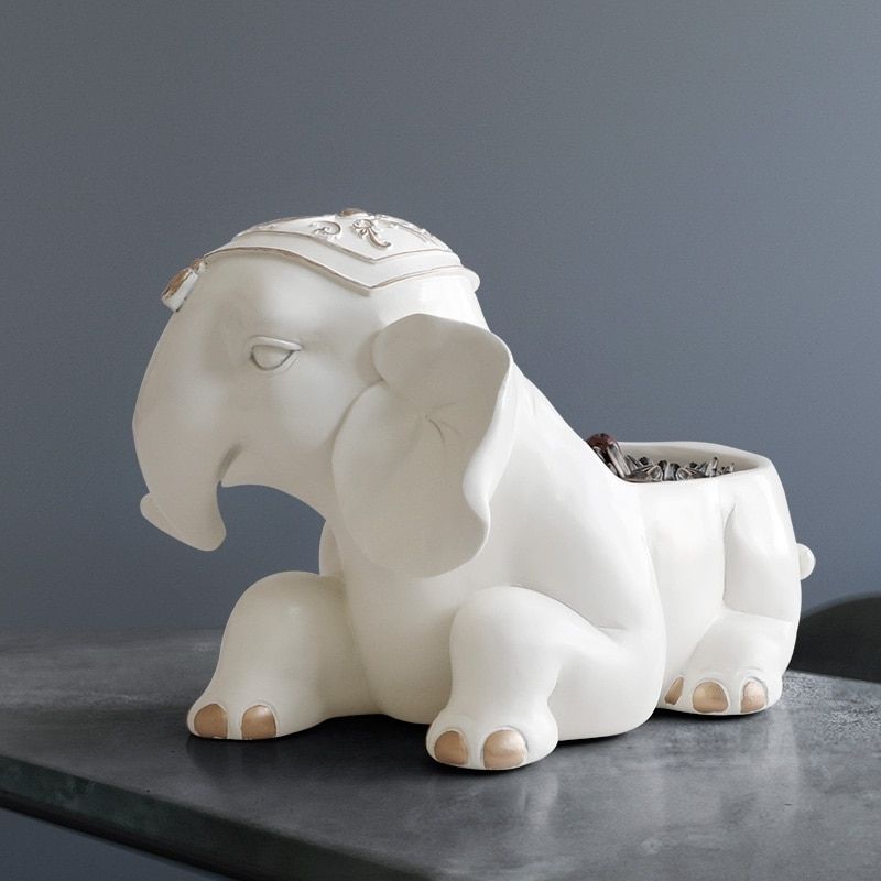 Statue de l'Éléphant Indien Coloré — Édition Signature