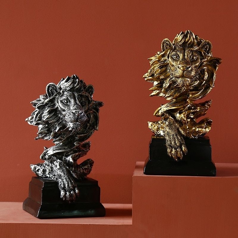 Statue Tête de Lion en Argent – Édition Prestige