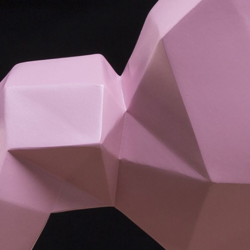 Statue Origami Caniche Rose — Édition Signature