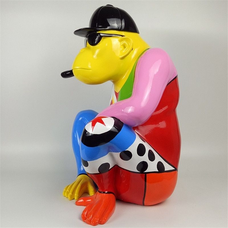 Statue Singe Moderne Colorée — Édition Signature